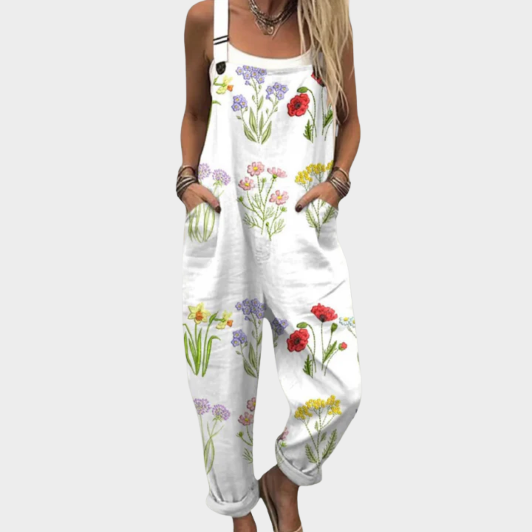 White with Floral Pattern / 3XL