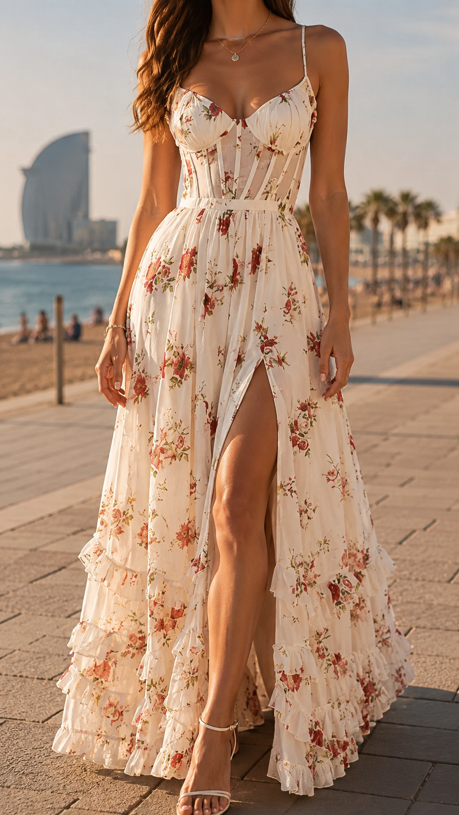 White floral / 2XL
